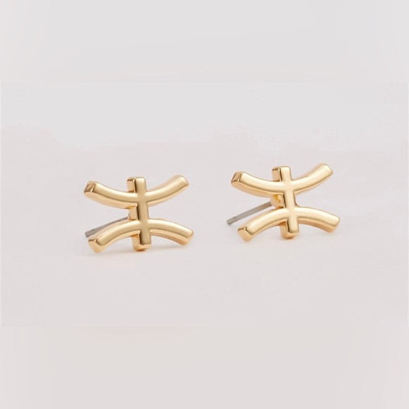 Jewelry - Card Horoscope Zodiac Stud Earrings 18K Gold Plated Little Ear Stud for Women